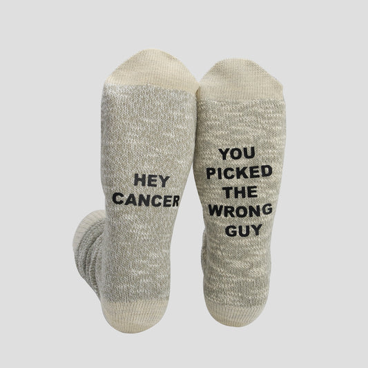 Hey Cancer You Picked The Wrong Guy Sock, Cancer Gift, Socks For Chemo, Custom Socks, Support Gift for Him, Cancer Free, Fuck Cancer, Care