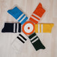 Bundle 6 Pairs Solid Stripes Unisex Socks, Classic Striped Sport Sock Pack, White Sport Stocking, Work out, Business Gym Football Hosiery,