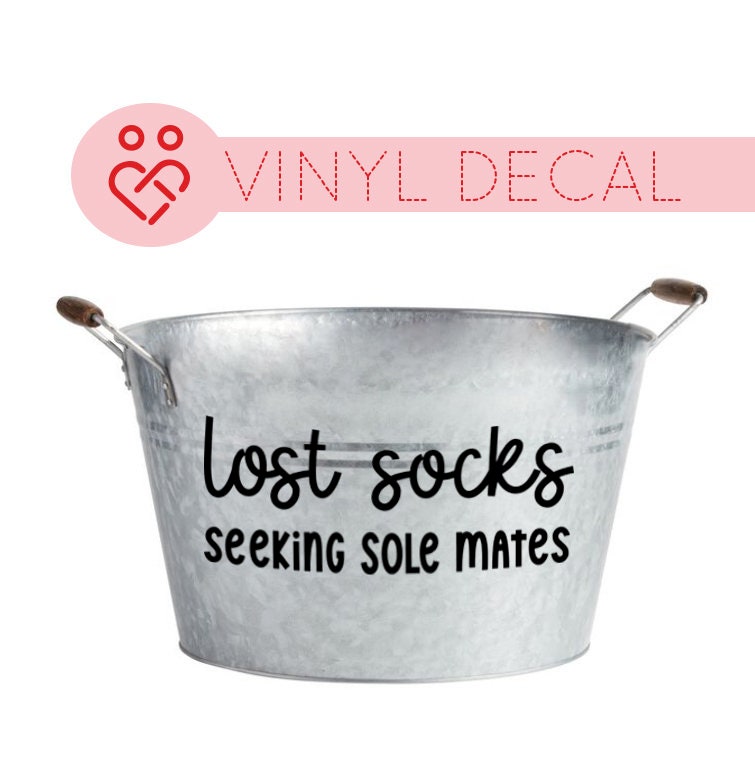 Lost Socks Seeking Sole Mates Decal, Laundry Room Decor Ideas, Lost Sock Wall Sticker, Lost Socks Label, Lost Socks Organizer, Lonely Socks