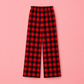 Red Cotton Flannel Christmas Buffalo Plaid Pajama Pants, Matching Family Holiday Pajamas