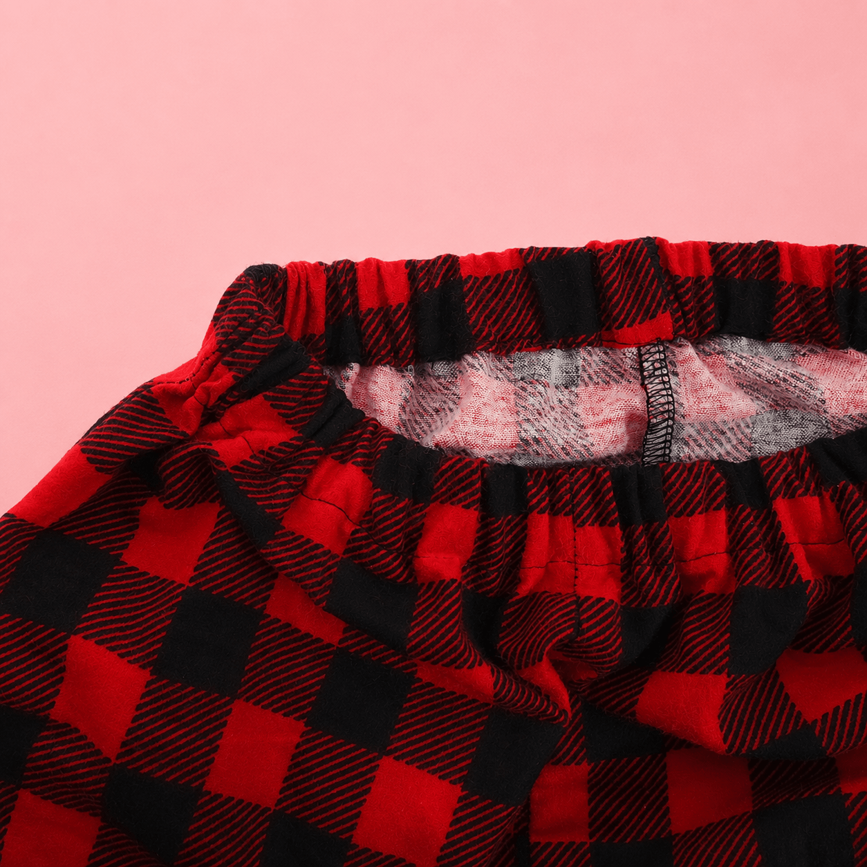 Red Cotton Flannel Christmas Buffalo Plaid Pajama Pants, Matching Family Holiday Pajamas