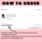 Online shopping cart with customization options on a pink background