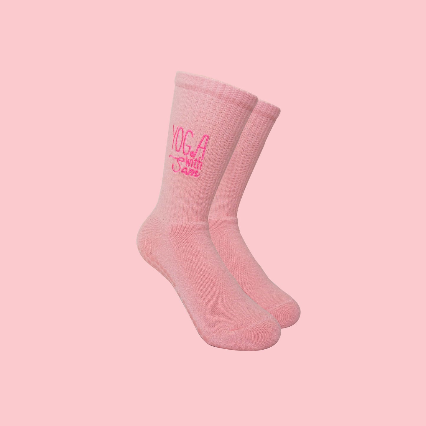 Custom Embroidered Logo On Yoga Socks, Personalized Studio Socks –  Non-Slip Yoga & Pilates Socks with Logo Embroidery