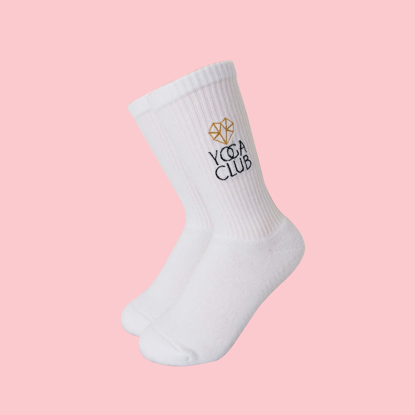 Custom Embroidered Logo On Yoga Socks, Personalized Studio Socks –  Non-Slip Yoga & Pilates Socks with Logo Embroidery