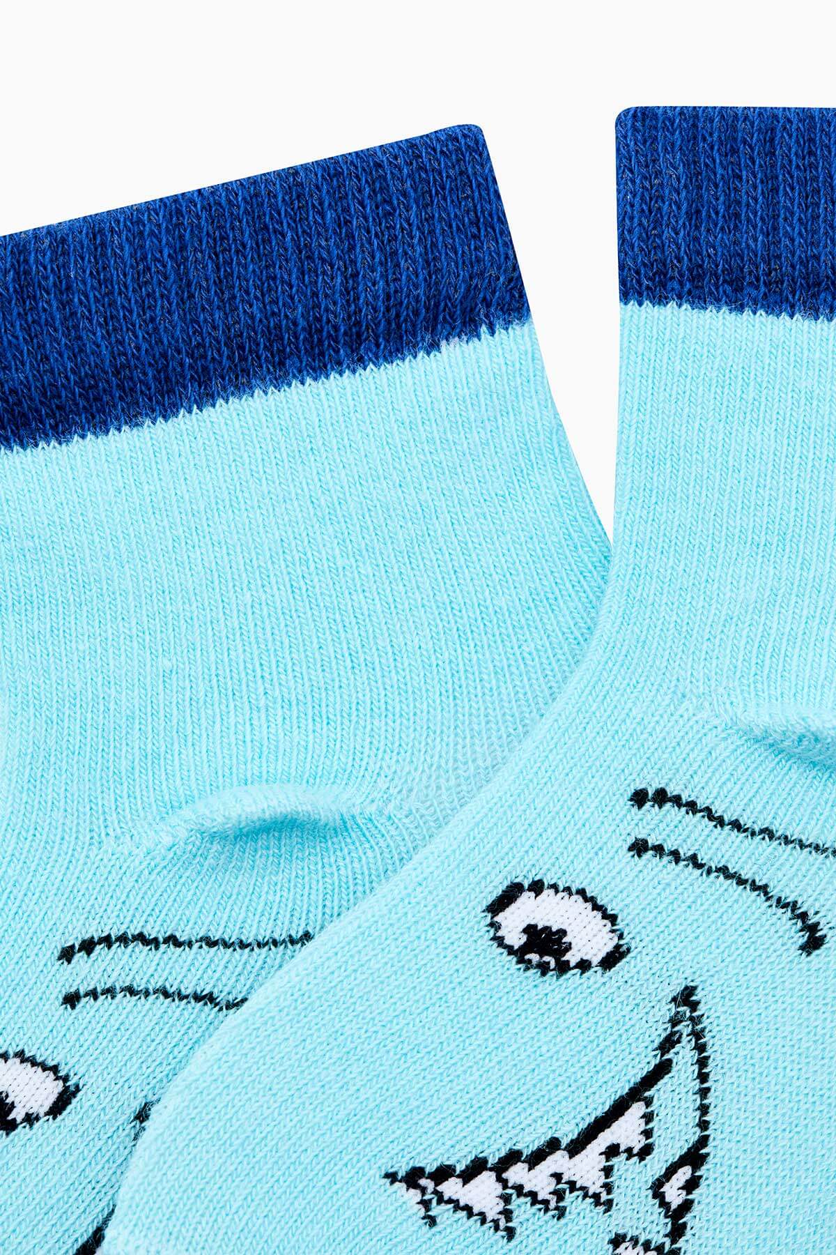 3D Baby Shark Socks - Light Blue