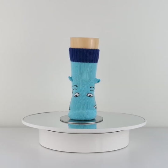 light blue 3d baby shark socks