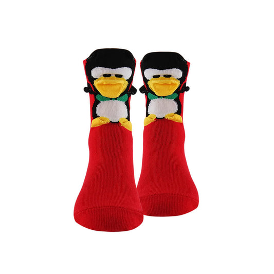 Sockmate red penguin socks, 3d designed animal sock for any occasion, toddler  socks, animal print socks for kids