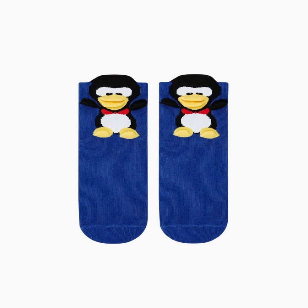 3d blue penguin mouth socks for toddler