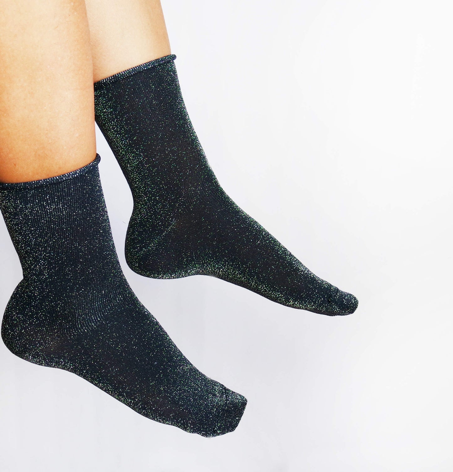 Women's Navy Glitter Socks