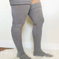 Women's Plus Size Gray Over Knee Socks - Sockmate