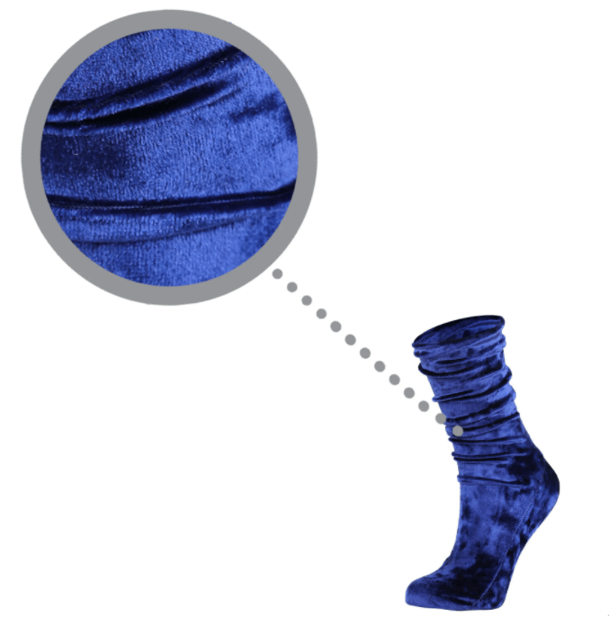 Women's Velvet Blue Slouchy Socks
