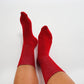 Women's Christmas Red Cotton Socks