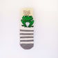 3D baby frog striped socks, featuring adorable frog designs and stripes for a cute and whimsical look.