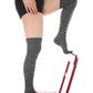 Women's Gray Cotton Thigh High Socks