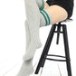 Green Striped Gray Cotton Thigh High Socks - Sockmate