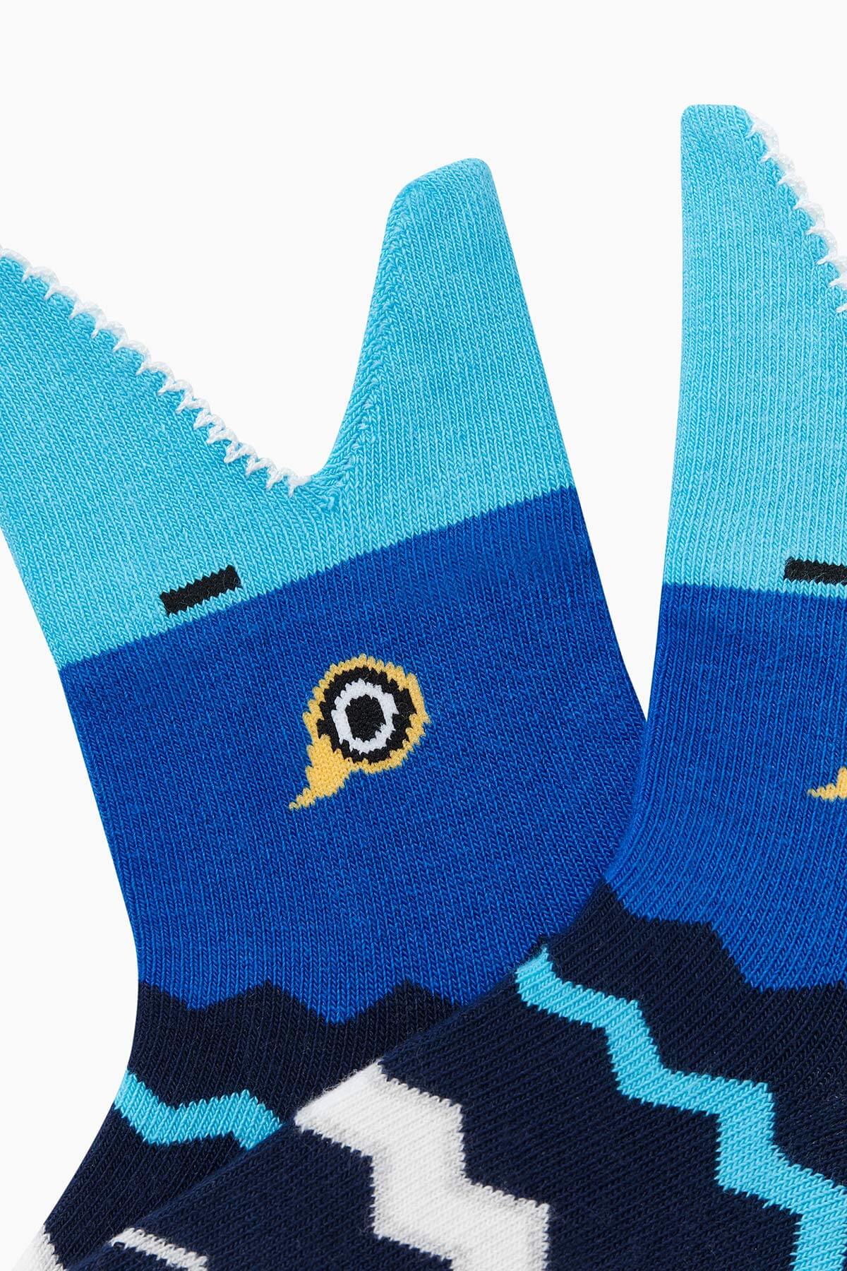 Kid's 3D Shark - Animal Socks / Blue